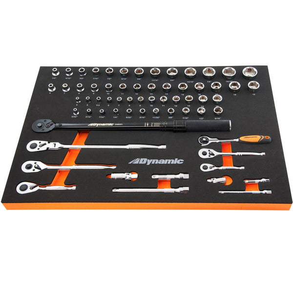 1/4", 3/8" Drive Sockets & Attachments & Torque Wrench