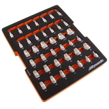 40 Piece Chrome Laser-Etched Socket Set, 3/8" Drive, with Foam Tool Organizer