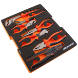 7 Piece Pliers and Wire Stripper Set With Foam Tool Organizer