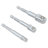 3 Piece 1/4" Hex Socket Driver Adapter Set